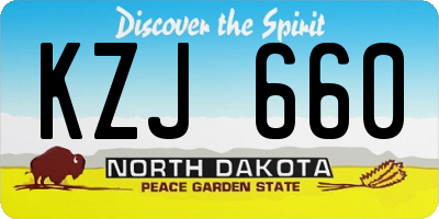 ND license plate KZJ660