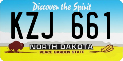 ND license plate KZJ661
