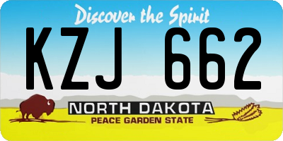 ND license plate KZJ662
