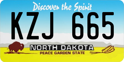 ND license plate KZJ665