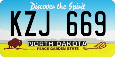 ND license plate KZJ669