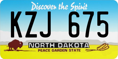 ND license plate KZJ675