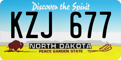 ND license plate KZJ677