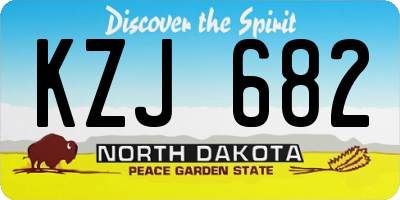 ND license plate KZJ682
