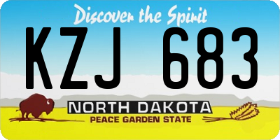 ND license plate KZJ683