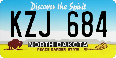 ND license plate KZJ684