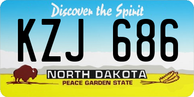 ND license plate KZJ686
