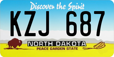 ND license plate KZJ687