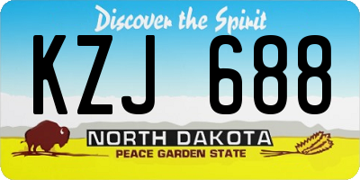 ND license plate KZJ688