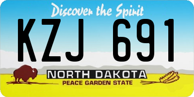 ND license plate KZJ691