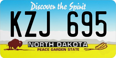ND license plate KZJ695