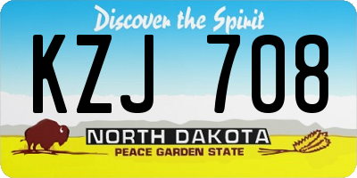 ND license plate KZJ708