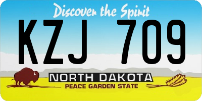 ND license plate KZJ709