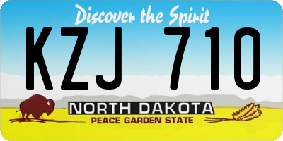 ND license plate KZJ710