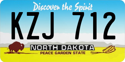 ND license plate KZJ712