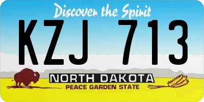 ND license plate KZJ713
