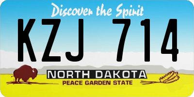 ND license plate KZJ714