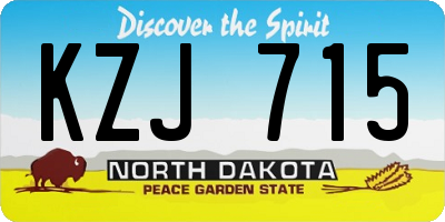 ND license plate KZJ715