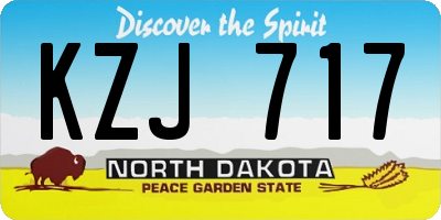ND license plate KZJ717