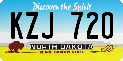 ND license plate KZJ720