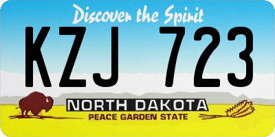 ND license plate KZJ723