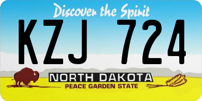 ND license plate KZJ724