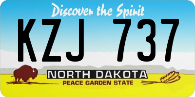 ND license plate KZJ737