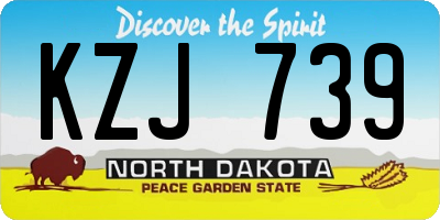 ND license plate KZJ739