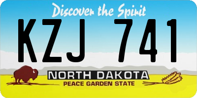 ND license plate KZJ741