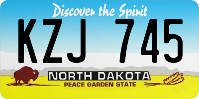 ND license plate KZJ745