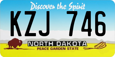 ND license plate KZJ746