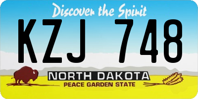 ND license plate KZJ748