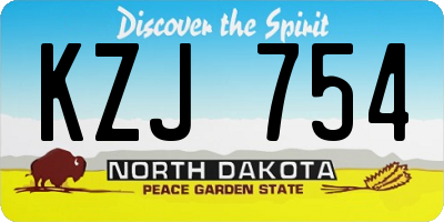 ND license plate KZJ754
