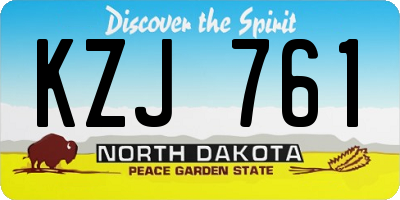 ND license plate KZJ761