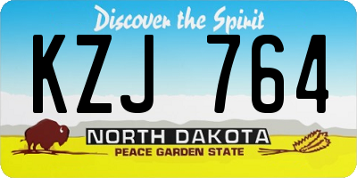 ND license plate KZJ764
