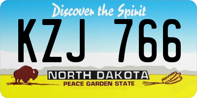 ND license plate KZJ766