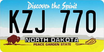 ND license plate KZJ770