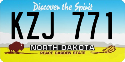 ND license plate KZJ771