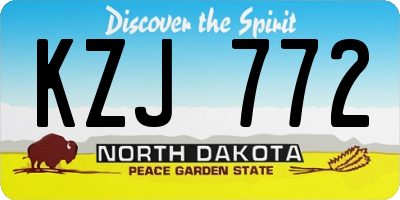 ND license plate KZJ772