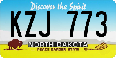 ND license plate KZJ773