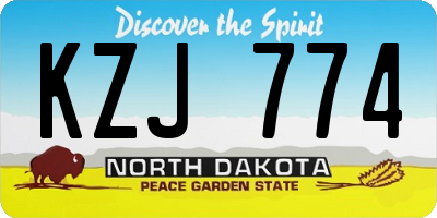 ND license plate KZJ774