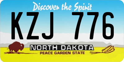 ND license plate KZJ776
