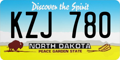 ND license plate KZJ780