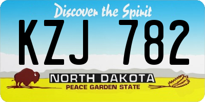 ND license plate KZJ782