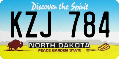 ND license plate KZJ784