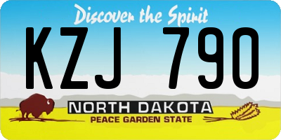 ND license plate KZJ790