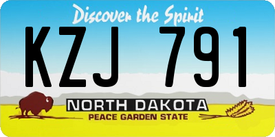ND license plate KZJ791