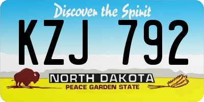 ND license plate KZJ792