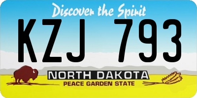 ND license plate KZJ793