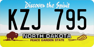 ND license plate KZJ795